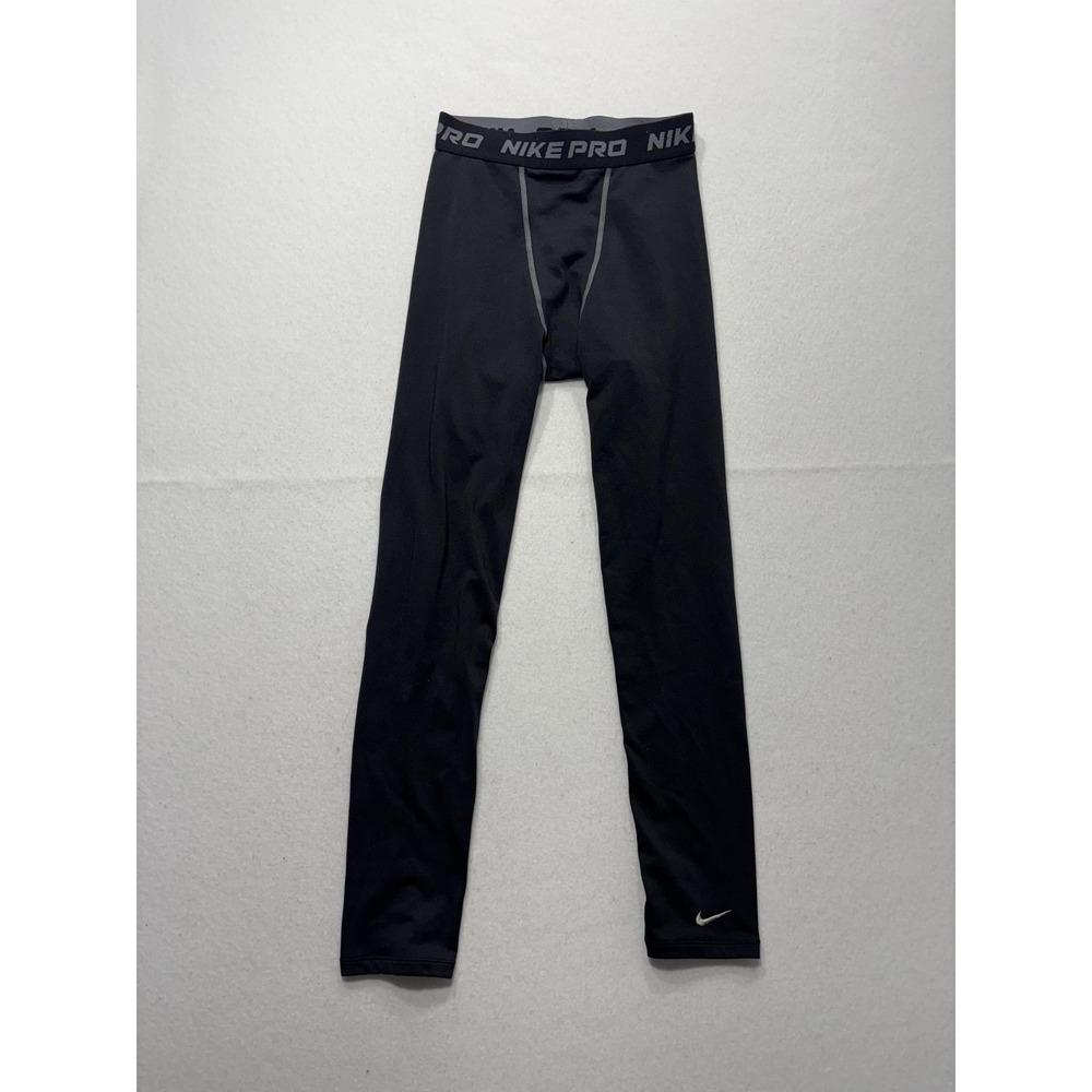 Nike Pro Compression Leggings Boys‎ Large 14-16 Black NikeFIT Running Athletic